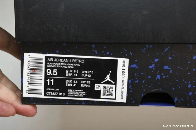 Rep Husky Royal Retro Game 4 Black Jordan CT8527-018 0702